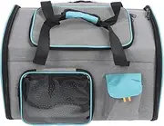 Vomeko Cat Backpack Carrier, Large Pet Backpack, Breathable Mesh Easy to Clean Dog Carrier for Outdoors (Grey and Blue)