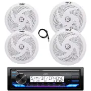 JVC Marine USB Bluetooth Receiver, 4x 8" 320W + 6.5" 240W White Speaker, Antenna