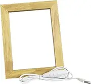 BATHVEVE 1pc Luminous LED Photo Frame Wooden Desk Decoration for Memorable Moments Creative Photo Display with Warm Light for Home Decor and Special
