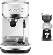 Bambino Plus Espresso Machine by Breville, Sea Salt - with the Smart Grinder Pro Coffee Grinder, BES500SST + BCG820