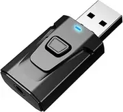 USB BT5.0 o Transmitter Receiver 2-in-1 BT o Adapter with AUX Port for Home/Car Stereo/PC Answer Phone Calls at One Button Black One Size