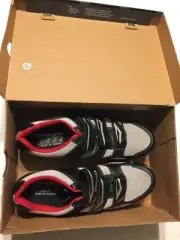 Venzo MX Cycling Shoes Black Gray Red With Cleats 3 Bolt with Clips U.S Men 11