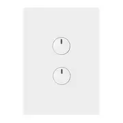 Hager WBQSV2PB-MW Finesse Series Switch, Single Pole, Flush, 2 Gang with Press Mech, Vertical, 250V 16A Press Mechanism, 1 Way, Matt White
