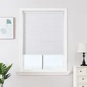 No Tools No Drill Window Blinds for Indoor Windows, Blackout Shades Cellular Shades Cordless, No Drill Blinds for Windows, Window Shades for Home, Bedrooms, Doors (White, 16" W x 36" H)