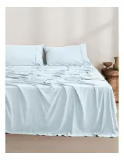 [Dreamaker] Superfine Washed Microfibre Sheet Set in Ice Blue