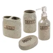 Ceramic Bathroom Accessories Soap Dispenser Toothbrush Holder 4 Pcs Set 7.5*19.5/7.5*11/11*6*11/13.5*9*3 cm