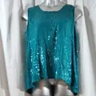 Teal Turquoise sequin beaded tank top size 20/22