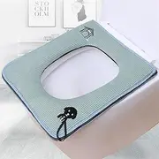HDVCRNBAVW Hanging Washable Toilet Seat Cover Rectangle Toilet Case Dog Pattern Warmmer Seat Lid Pad Bathroom Closestool Cover Pad 4 Colors Toilet seat Cover(Blue)