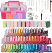 Polymer Modeling Clay for Kids DIY Starter Kits, 62 Color Oven Baked Model Clay,