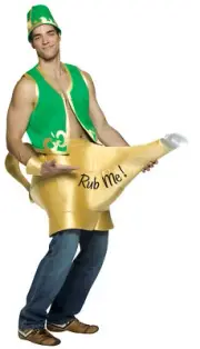 Genie In The Lamp Rub Me Adult Funny Men's Costume Halloween Rasta Imposta