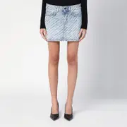 [Balenciaga] Denim mini skirt with logos 38 FR Blue