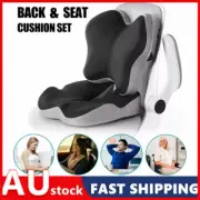 Memory Foam Seat Cushion Lumbar Back Pillow Set Pain Relief Car Home Office