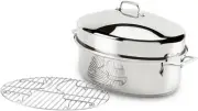 All-Clad Stainless Steel Dishwasher Safe Covered Oval Roaster, 16-Inch