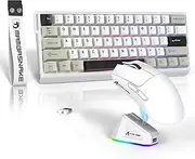 ATTACK SHARK x MAMBASNAKE X11 Gaming Mouse with X60HE Magnetic Keyboard, Wireless Keyboard and Mouse Set, BT/2.4G/USB-C, Rapid Trigger, 8000 Polling Rate, PAW3311, 22000 DPI, Ultralight Mouse - White