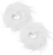 [MOBUTOFU] 1 Pair Fluffy Furry Wrist Cuff Women's Winter Warm Cuff Bracelet Casual Fashion Accessory