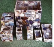 Luxurious Agate Stone Bathroom Set - Handcrafted 7-Piece Ensemble for Elegance