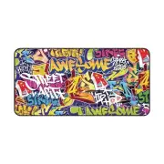 Colorful Graffiti Desk Mat - Awesome Street Art Design for Creative Workspaces