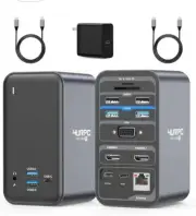 USB C Docking Station Dual Monitor, Dual HDMI USB C Dock, Laptop Docking Station