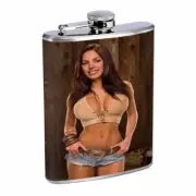 Country Pin Up Girls D24 Flask 8oz Stainless Steel Hip Drinking Whiskey