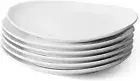 Timeless White Dinner Plates - 11-Inch Oval, Set of 6, All-Around Safe for Meals