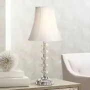 Bohemian Accent Table Lamp 21" High Clear Stacked Glass for Bedroom Living Room