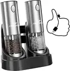 [Upgraded Larger Capacity] Electric Salt and Pepper Grinder Set with USB Chargin