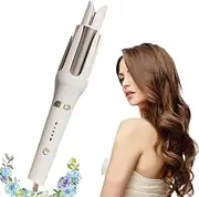 Hair Curler, See Mee Curling Iron, Anti-Scald Hair, Automatic Curling Iron with 4 Temperature & 3 Timer, Automatic Curling Iron, Portable Hair Curler, for All Hair Types (White)