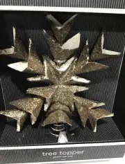 Gold Glitter Star Tree Topper Made Of Paper Mache Beautiful