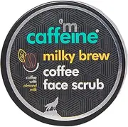 [mCaffeine] Milky Brew Coffee Face Scrub - Face Cleanser for Glowing Skin - Face Wash Removes Tan and Blackheads - Almond Milk - All Skin Types - 2.6 oz