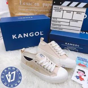 帝安諾-實體店面 KANGOL 英國袋鼠 女 彩虹 刺繡字母 餅乾鞋 帆布鞋 休閒鞋 黑色 奶茶 白色 62221602