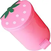 STOBOK Kawaii Decor Pink Room Decor Adorable Strawberry Desk Trash can Kitchen Trash can Bathroom Trash can Trash can, Small Tabletop Garbage Can、 Wastebaskets Waste Bins