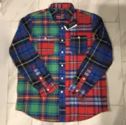 Polo Ralph Lauren Men's Multi Plaid Flannel Button Shirt Red Blue Green $125 New