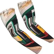 [FSCEV] Lisbon Tram Pattern Sun Protection Arm Sleeves Outdoor Essentials Cooling Compression Golf Hiking Cycling