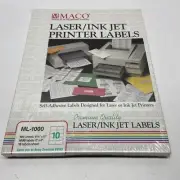 MACO White Laser/Inkjet Shipping & Address Labels 2 x 4 1000 Labels ML-1000 New