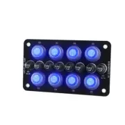 Car Marine Boat 8-Gang Waterproof Circuit Rocker Switch Panel Breaker Blue LED (for: Volvo)