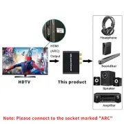HDMI ARC 3.5mm Converter Adapter Audio Extractor Digital DAC to RCA Coax SPDIFVy