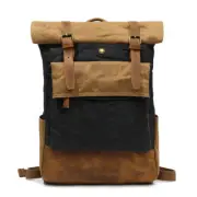GOZZY-Leeds Waxed Canvas Leather Laptop Backpack