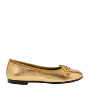 metallic leather ballerina shoes IT34 Nude