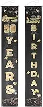 Cabilock Creative Birthday Door Curtain Banner for Anniversary Celebration Elegant Party Door Display Decoration with Lanyard Design for Festive Events and Photo Booth Backdrop