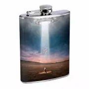 Alien Abduction Em1 Flask 8oz Stainless Steel Hip Drinking Whiskey