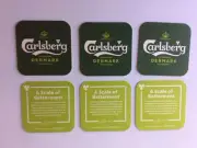 6 x Carlsberg Beer ,Australian Issue Beer COASTERS