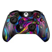 Skins Decal Wrap for Xbox One / One S Controller Neon Color Swirl Glass