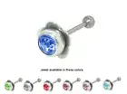 Tongue Ring Barbell Flower with CZ Jewel - Tongue Piercing Jewelry
