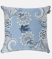 [Etro] Etro Bloom embroidered cotton-blend cushion One Size blue