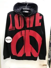 在飛比找Yahoo!奇摩拍賣優惠-Love Moschino 黑紅配色 Logo 圖案 連帽外