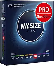 MY.SIZE Classic condoms size 5 I 60 mm width I 3 pieces trial pack I Premium condoms extra thin I condoms true to touch gossamer I thin 0.07 mm wall thickness I condoms vegan I condoms for men