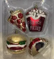 Holiday Home Shatterproof Junk Food Christmas Ornaments Pizza Fries Taco Burger