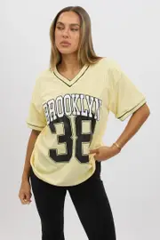 Yellow Sport Tee Short Sleeve - Size M, Women's Graphic Tee