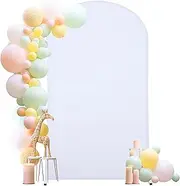 PARTISKY 6.6FT White Spandex Fitted Wedding Arch Stand Cover, Chiara Backdrop Cover for Birthday Party, Ceremony, Banquet Decoration