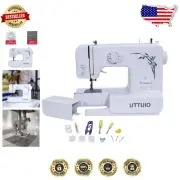 Beginner-Friendly Portable Sewing Machine with 63 Stitch Applications - White
